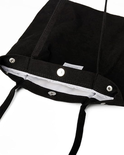 Corduroy Tote Bag Cute Tote Bags for Women Shoulder Bag with Inner Pocket for Work Beach Travel and Shopping Grocery