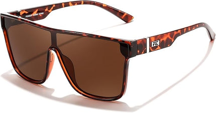FEISEDY Sunglasses for Women Men, Fashion Mirrored Single Lens, Driving Beach Sunnies UV400 Shades B2996