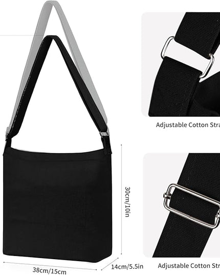 Women's blank large Size Canvas Crossbody Tote Handbags Shoulder Bag