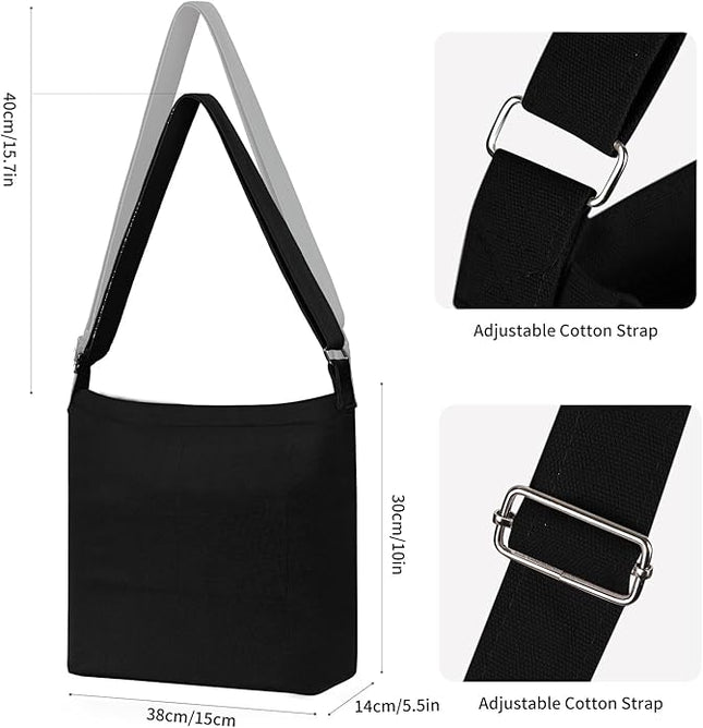 Women's blank large Size Canvas Crossbody Tote Handbags Shoulder Bag