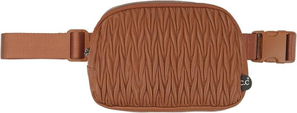 C.C Belt Bag for Women – Quilted Fanny Pack Crossbody Waist Bag with Adjustable Strap, Fashion Gift Idea (Materasse - Rust)