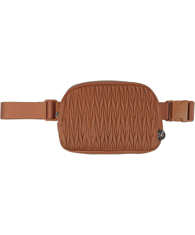 C.C Belt Bag for Women – Quilted Fanny Pack Crossbody Waist Bag with Adjustable Strap, Fashion Gift Idea (Materasse - Rust)