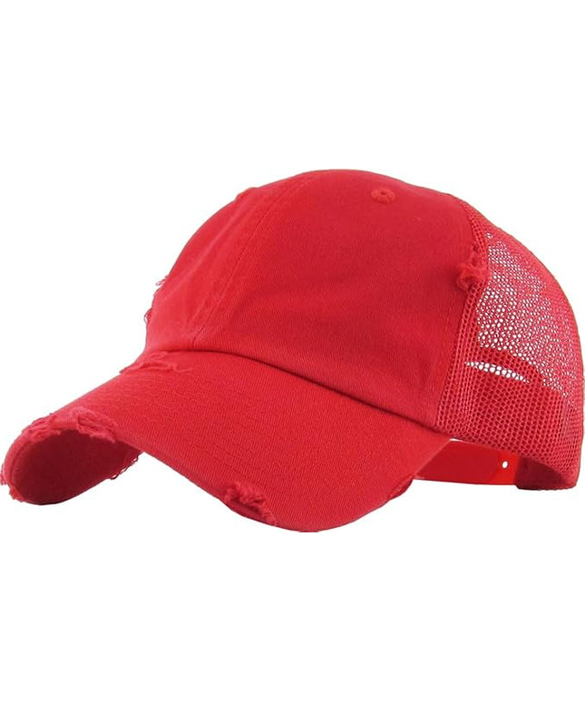 KBETHOS Vintage Washed Distressed Cotton Dad Hat Baseball Cap Adjustable Polo Trucker Unisex Style Headwear