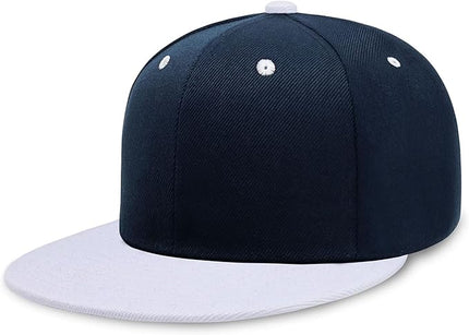 CHOK.LIDS Flat Bill Visor Classic Snapback Hat Blank Adjustable Brim High Top End Trendy Color Style Plain Tone Baseball Cap