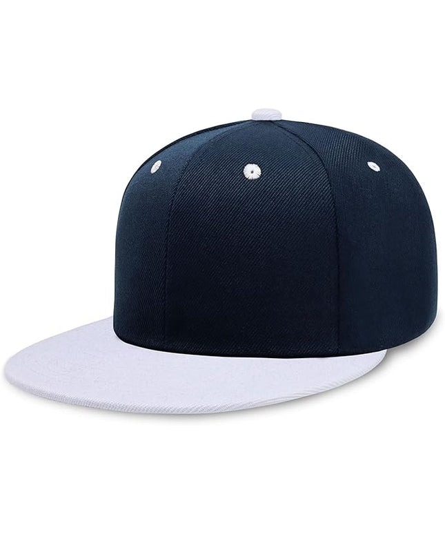CHOK.LIDS Flat Bill Visor Classic Snapback Hat Blank Adjustable Brim High Top End Trendy Color Style Plain Tone Baseball Cap
