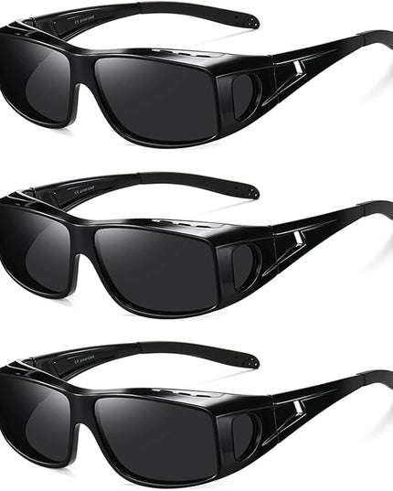 Wzerry Sunglasses Fit Over Glasses Polarized for Men Women, Wrap-Around Glasses UV400 Protection for Driving and Outdoor