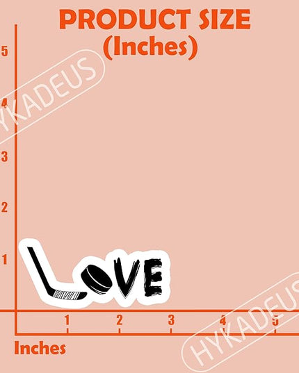 (3PCS) Love Hockey Stickers – Ice Hockey Waterproof Vinyl Decals for Laptop, Tumbler, Water Bottle, Phone Case, Scrapbook – Cool Hockey Gift for Dad, Mom, Boys, Girls & Fans – Size 3" x 1.4"