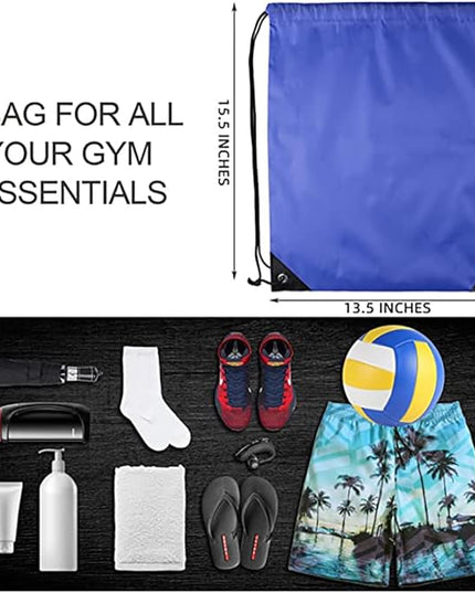 GoodtoU Drawstring Bags, Nylon Backpack Draw String Back Bag Cinch Sack Gym Bag for Sport, Traveling, Team (Blue, 80Pcs)