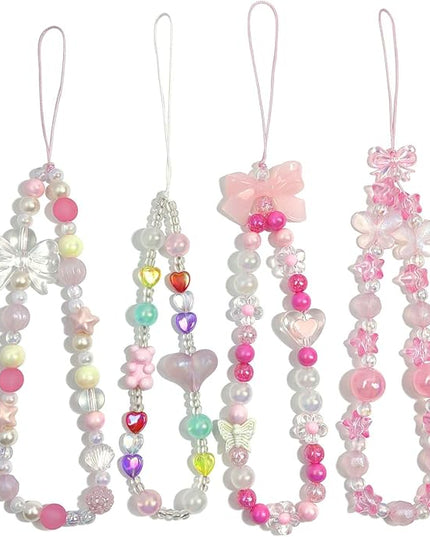 Phone Charms Cute Beaded Phone Lanyard Wrist Strap Aesthetic CellPhone Keychain Cute PhoneCharms for Women