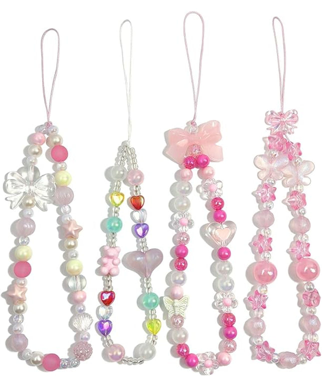 Phone Charms Cute Beaded Phone Lanyard Wrist Strap Aesthetic CellPhone Keychain Cute PhoneCharms for Women