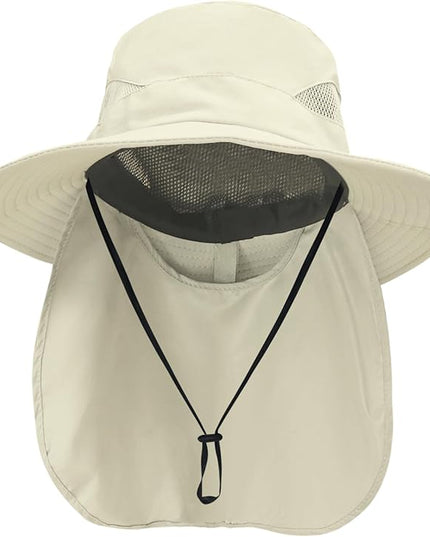 NPQQUAN Sun Hats for Men Women with Neck Flap UPF 50+ UV Protection Wide Brim Bucket Hat Safari Hiking Fishing Hats