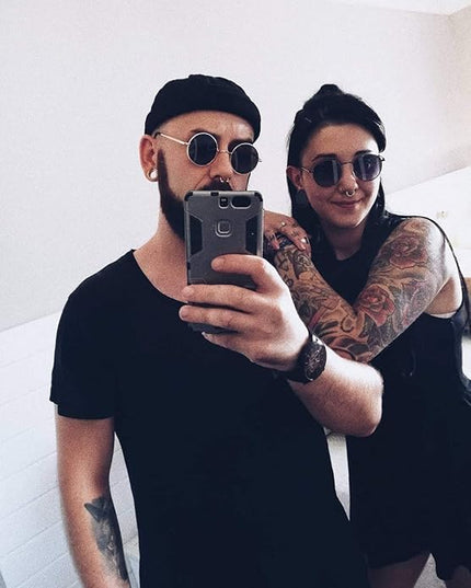 KALIYADI Round Polarized Sunglasses for Men Women Retro Metal Hippie Circle Style Sun Glasses UV Protection