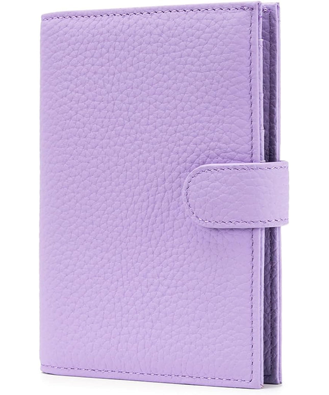 RFID Passport Holder Travel Wallet for Women, Leather Passport Cover Wallet with Card Holders SIM Slots,Zippered Coins Pocket and Cash Slot Slim Compact Travel Wallet (Taro Purple)