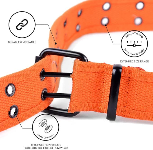 Boxed Gifts Parquet Casual Canvas Belt - Double Hole, Double Grommets for Men & Women