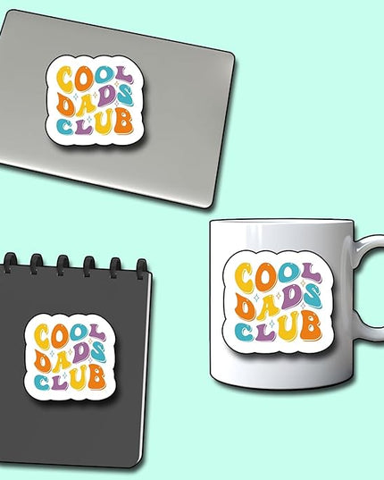 (3Pcs) Cool Dad's Club Sticker, Decal Gifts Dad Decorate Books Laptop Phone Water Bottles Kindles Stickers Tumbler Sticker Waterproof Vinyl Decorate Sticker 3" Inch