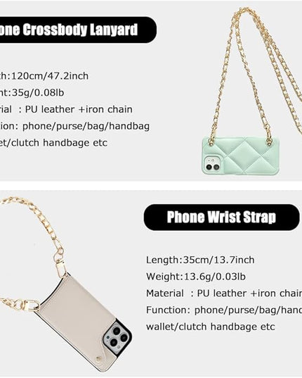2Pcs Phone Crossbody Lanyard and Wrist Strap, Universal Cell Phone Lanyard Strap with 2Tether Tab
