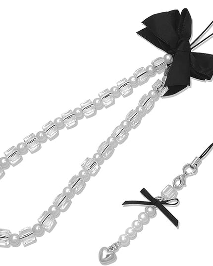 2 Pack Phone Charms, Cute Aesthetic Beaded PhoneCharm Strap Phone Lanyard String PhoneChain Accessories for Bag Keychain Airpods Camera Pendants