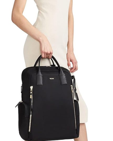 TUMI - Voyageur Atlanta Backpack - Travel Backpack for Women - For Business, Commute - Holds Up to 17" Laptop - Black & Gold Hardware