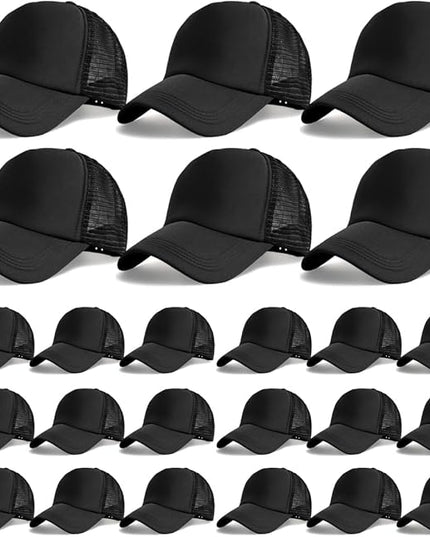 24 Pcs Trucker Hats Bulk Beach Hats for Men Mesh Back Ball Cap Rugged Classic Baseball Trucker Cap for Men and Women