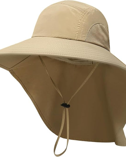 PFFY Sun Bucket Hats for Men Women 3” Wide Brim UPF 50+ Fishing & Beach Hat