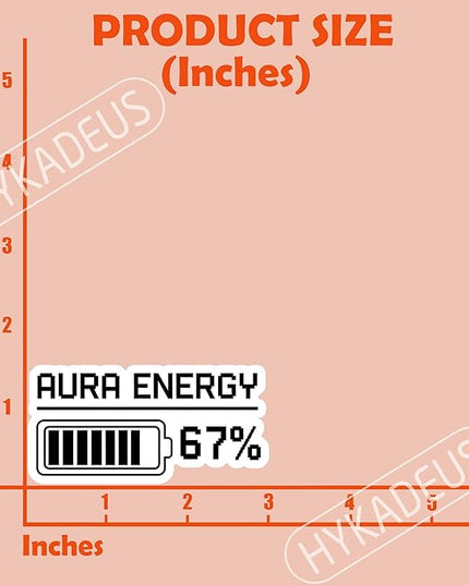 (3Pcs) Aura Energy at 67 Funny Six Seven Meme Sticker 6 7 Numbers Battery Level Humor Vinyl Decals Gen Alpha Design Waterproof for Laptop, Water Bottle, Tumbler, 3" x 1.5"