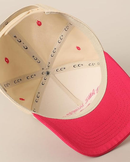 MIRMARU Two-Tone Vintage Canvas Trucker Hats for Men & Women, Adjustable Size Baseball Caps with Trendy Embroidered Design