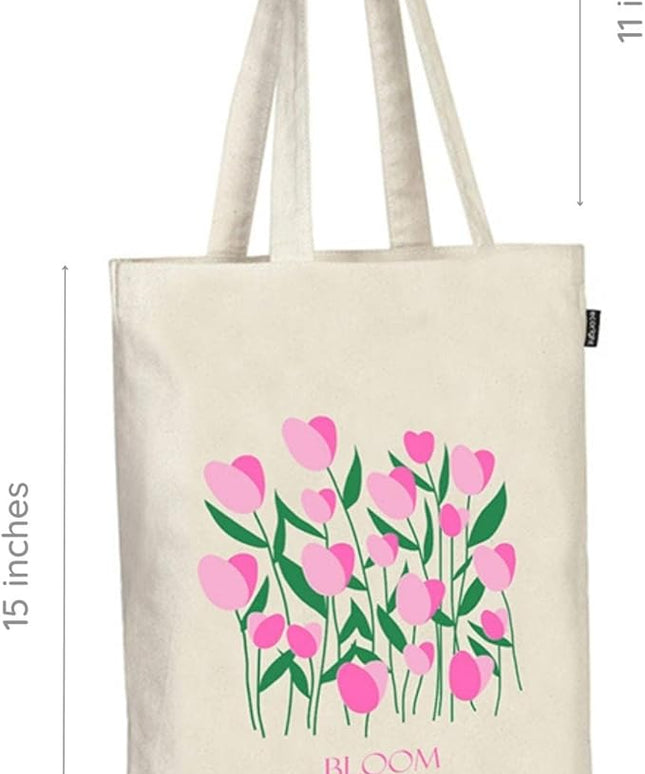 Ecoright Tote Bag for Women with Zipper, Small Tote Bag, Canvas Bag, Reusable Cotton Bag for Beach, Grocery, School & Work