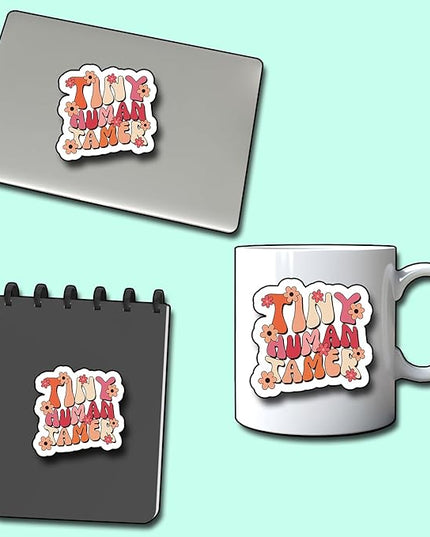 (3Pcs) Tiny Human Tamer Sticker, Decorate Books Laptop Phone Water Bottles Kindles Stickers Tumbler Sticker Waterproof Vinyl Decorate Sticker 3" Inch