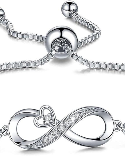 Desimtion Gifts for Women Mom, Infinity Love Bracelets for Women, Valentines Day Birthday Jewelry Gifts for Her Girls Girlfriend Mom Wife from Daughter Son