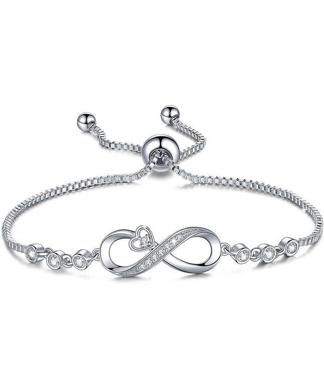 Desimtion Gifts for Women Mom, Infinity Love Bracelets for Women, Valentines Day Birthday Jewelry Gifts for Her Girls Girlfriend Mom Wife from Daughter Son