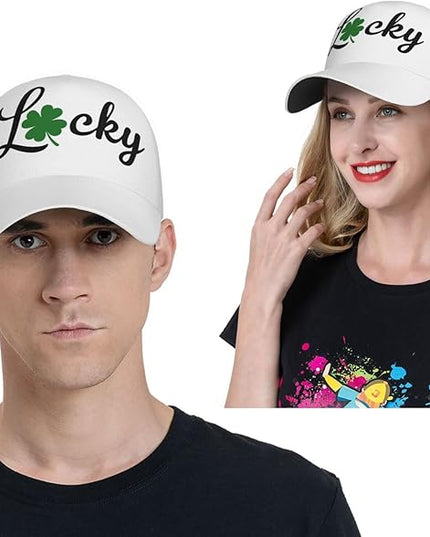 St. Patrick's Day Baseball Cap, Irish Green Clover Trucker Hat for Men Women, Fashion Adjustable Sun Visor Dad Hat