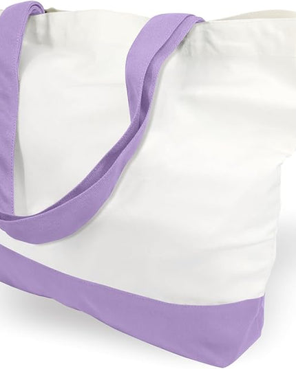 TOPDesign 3-Pack Super Strong Large 12oz Cotton Canvas Tote Bags, Reusable Grocery Shopping Cloth Bags, Fashionable Two-Tone Totes for Crafts, DIY Your Creative Designs