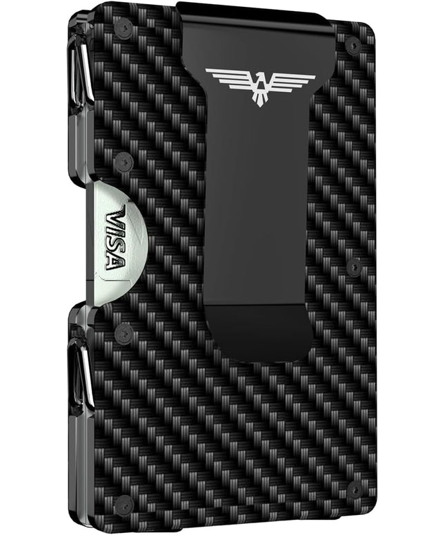 Lenvoten Extra Durable Hinged Minimalist Wallet for Men | Slim Metal RFID Blocking Wallet | Credit Card Holder & Money Clip Holds 20 Cards | Premium Scratch-Resistant Finish | Ideal Gift for Men