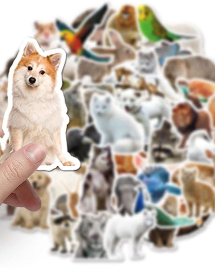 Cute Realistic Animal Stickers for Water Bottle,Waterproof Vinyl 50pcs Stickers for Laptop Computer Phone Bumper Skateboard Luggage Decals for Teens Adults