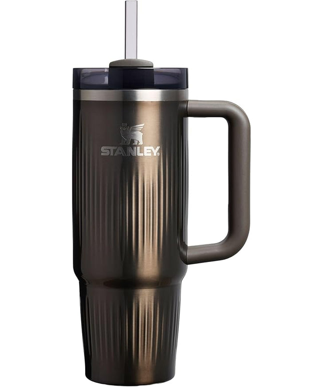 STANLEY Quencher H2.0 Tumbler with Handle and Straw 30 oz | Flowstate 3-Position Lid | Cup Holder Compatible for Travel | Insulated Stainless Steel Cup | BPA-Free | Fluted Gunmetal Shine