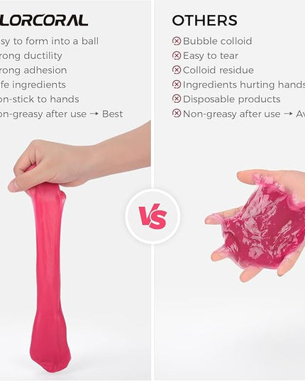 COLORCORAL Cleaning Gel for Car Universal Gel Cleaner Auto Detailing Car Vent Keyboard Cleaning Putty Car Interior Cleaner Dashboard Dust Remover Putty Auto Duster Cleaning Kit 160G - Rose Red