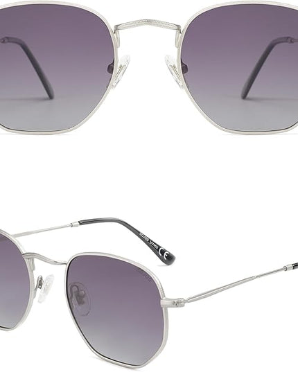 SOJOS Square Polarized Sunglasses for Women Men Small Hexagonal Polygon Shades SJ1072