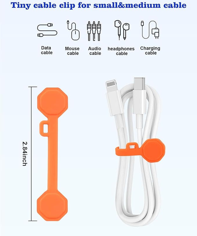 13 PCS Silicone Magnetic Cable Ties, Cable Clips Cord Organizer [1S] Management Cable Cords, Reusable Magnet Cable Organizer, Phone Cord Holder for Organizing, Bookmark Whiteboard Fridge Magnets etc