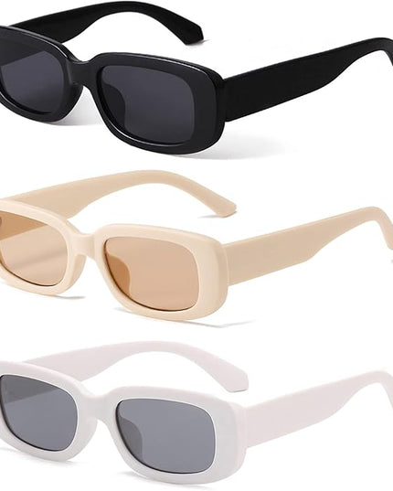 KUGUAOK Retro Rectangle Sunglasses Women and Men Vintage Small Square Sun Glasses UV Protection Glasse