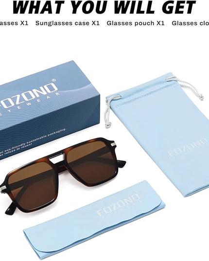 Retro Aviator Sunglasses for Women Men Trendy Classic Square 70s 80s 90s Vintage Shades Double Bridge Aviators FZN813