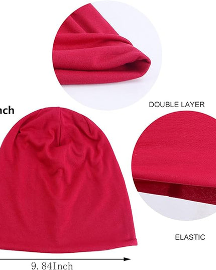 Tergy 4/10/12 Pieces Unisex Beanie Hats for Men Women Slouchy Beanie Hip-Hop Caps Lighweight Soft Skull Caps for Chemo Sleep