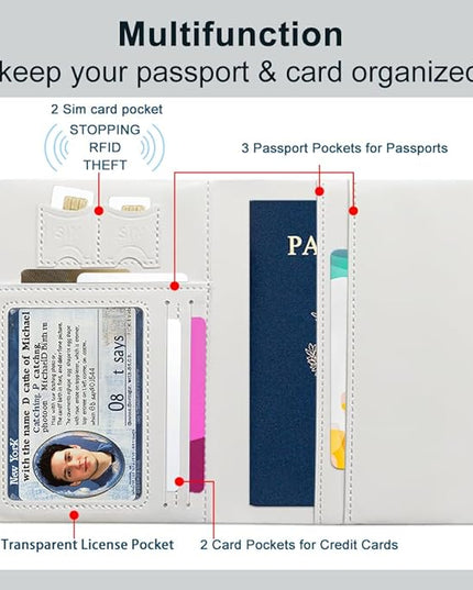 PU Leather Passport Holder Cover 5.9×4.3 Inch with Credit Card Slot and Boarding Pass Slot Combo Blocking Passport Holder Wallet Cover Case for Travel Boarding Essentials (Racing Car)