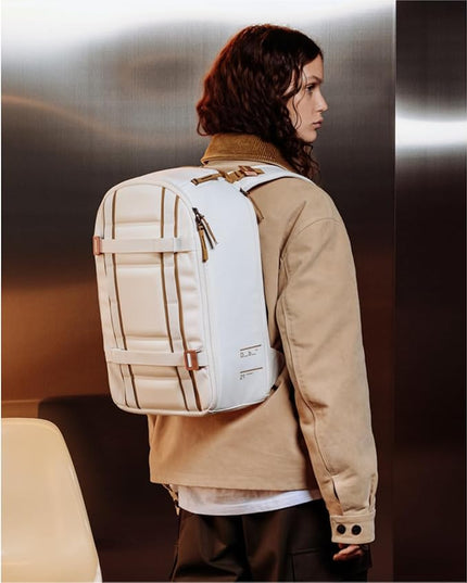 Db Journey Ramverk Backpack - Durable Travel Backpack with Laptop Compartment & Pockets for Work, Luggage with Roller Bag Hook Up System, 21L - Oatmilk