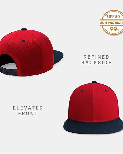 CHOK.LIDS Flat Bill Visor Classic Snapback Hat Blank Adjustable Brim High Top End Trendy Color Style Plain Tone Baseball Cap