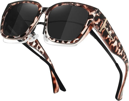 MEETSUN Oversized Fit Over Glasses Sunglasses for Women Men Large Trendy Polarized Sunglasses for Driving UV Protection