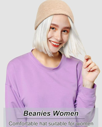 Senker Fashion Slouchy Beanie Hats for Women Men, Chemo Headwear Cotton Beanies Soft Lightweight Chemo Skull Cap Elastic