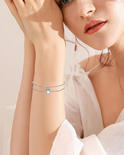 Dorunmo 925 Sterling Silver Infinity Heart Cross Circle Evil Eye Anklet Bracelets for Women Mother's Day Jewelry for Wife Girlfriend Mom Her