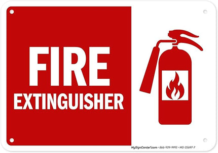 Fire Extinguisher Graphic Sign, 10x7 Inches, 55 mil thick HDPS (high density polystyrene), Made in USA by My Sign Center