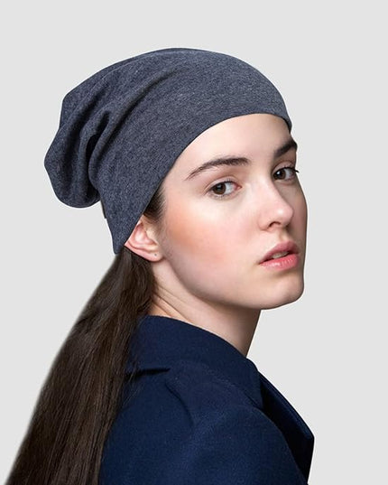 Senker Fashion Slouchy Beanie Hats for Women Men, Chemo Headwear Cotton Beanies Soft Lightweight Chemo Skull Cap Elastic