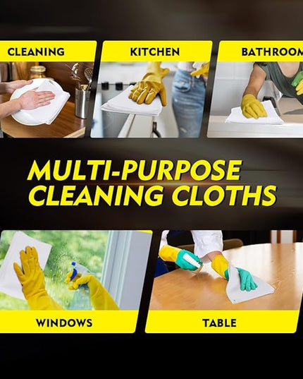 HOMEXCEL White Microfiber Cleaning Cloth 150 Pack, 12.5 x 12.5 inch Microfiber Towels for Car Washing Cleaning Rags for Car, Kitchen, and Window